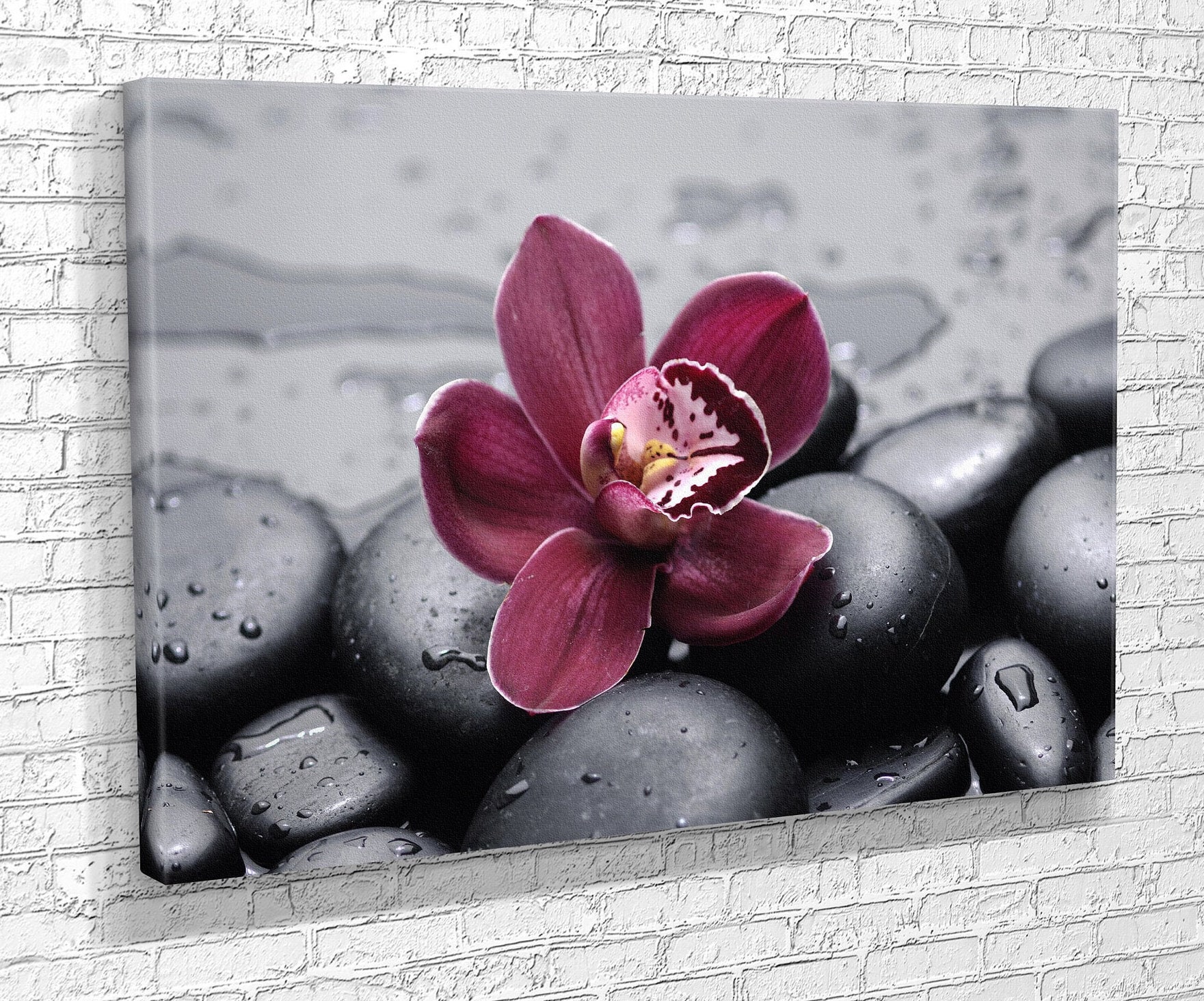 Spa and Aromatherapy ,orchid With Stones Print on Canvas , Floating Frame  Option, Extra Large Wall Art - Etsy