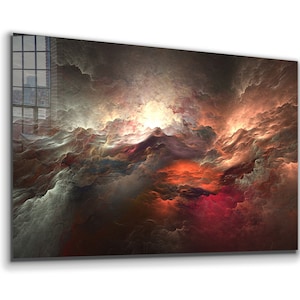 Abstract Tempered Glass Printing Wall Art , Natural And Vivid Wall Decor , Modern Wall Art, Extra Large Wall Art