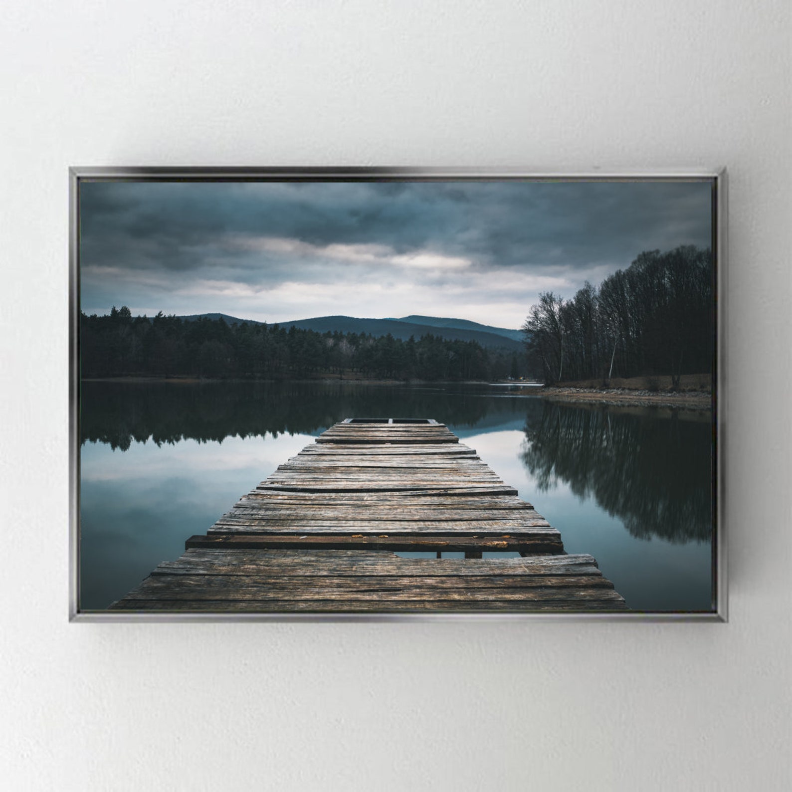 Dock on the LakeNature Landscape Scenery Print on Canvas | Etsy