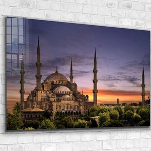 Blue Mosque Istanbul - Constantinople Tempered Glass - Printing Wall Art -Natural And Vivid Wall Decor- Modern Wall Art-Extra Large Wall Art