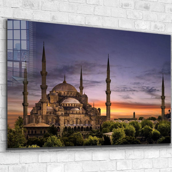 Blue Mosque Istanbul - Constantinople Tempered Glass - Printing Wall Art -Natural And Vivid Wall Decor- Modern Wall Art-Extra Large Wall Art