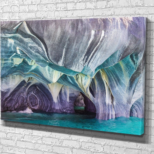 Underwater Cave , Abstract Art Print on Canvas , Floating Frame Option, Canvas Wall Art , Extra Large Wall Art, Christmas Gift