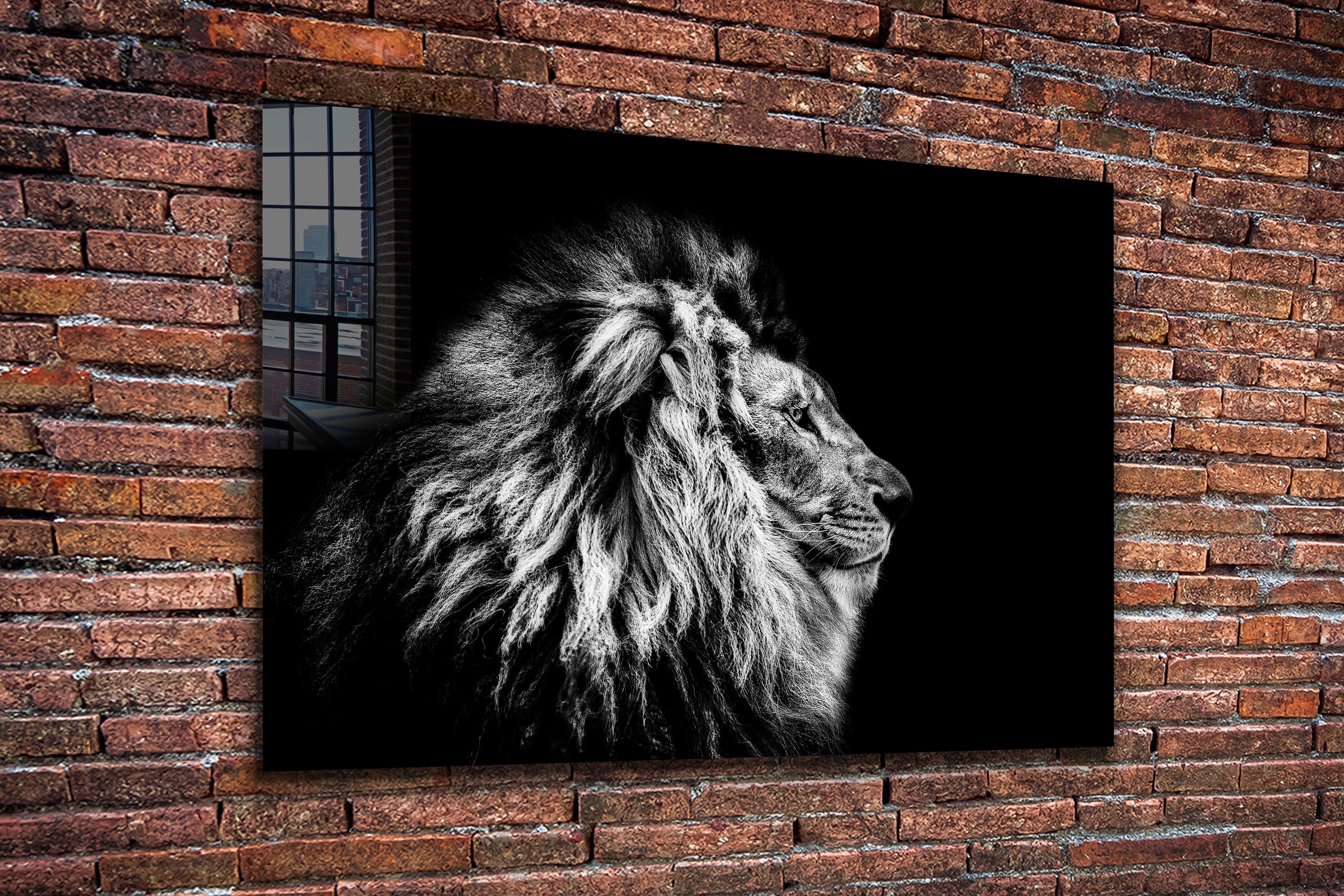 Lion Tempered Glass Printing Wall Art Natural and Vivid Wall Etsy