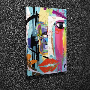 Cubic Style Face Print on Canvas , Floating Frame Option, Modern Wall Art, Canvas Wall Set , Extra Large Wall Art