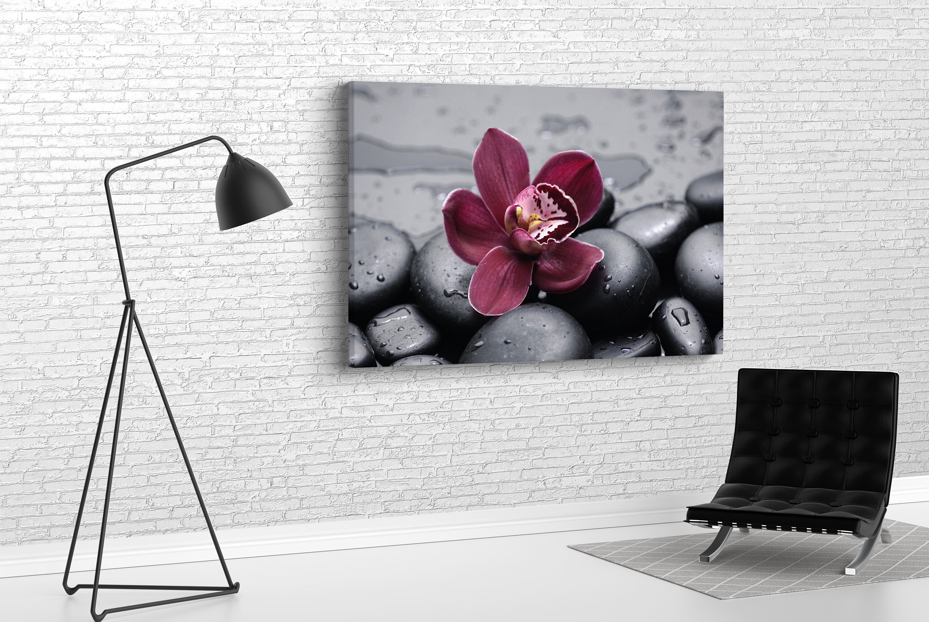 Floating Option, Aromatherapy With Stones Frame and Art on , Canvas Wall Etsy Spa Print Large ,orchid Extra -