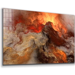 Tempered Glass Printing Wall Art , Natural And Vivid Wall Decor , Modern Wall Art, Extra Large Wall Art ,Abstract Clouds Wall Decor