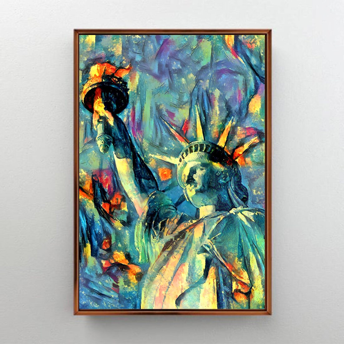 Statue of Liberty Print on Canvas Floating Frame Option Etsy
