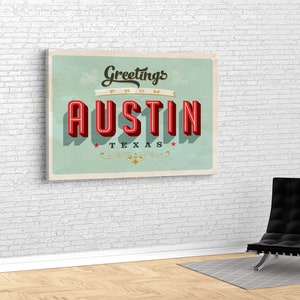 Austin Texas Canvas Print: Modern Wall Art with Floating Frame