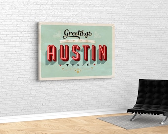 Austin Texas Canvas Print: Modern Wall Art with Floating Frame