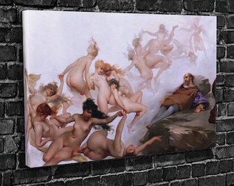 Faust's Dream  - Luis Ricardo Falero Print on Canvas , Floating Frame Option, Modern Wall Art, Extra Large Canvas Wall Art