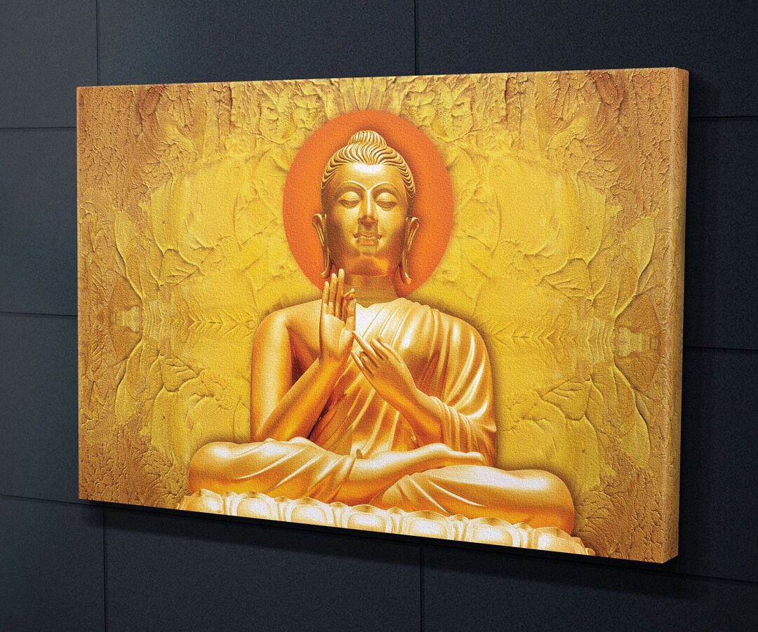 Golden Buddha Statue Canvas Print: Modern Floating Frame Wall Art - Etsy