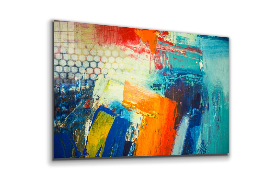 Abstract Tempered Glass Printing Wall Art , Natural and Vivid Wall