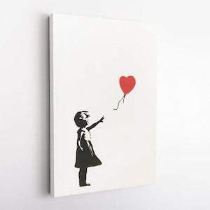Banksy Red Balloon Girl Print on Canvas , Modern Wall Art, Canvas Wall Set , Extra Large Wall Art