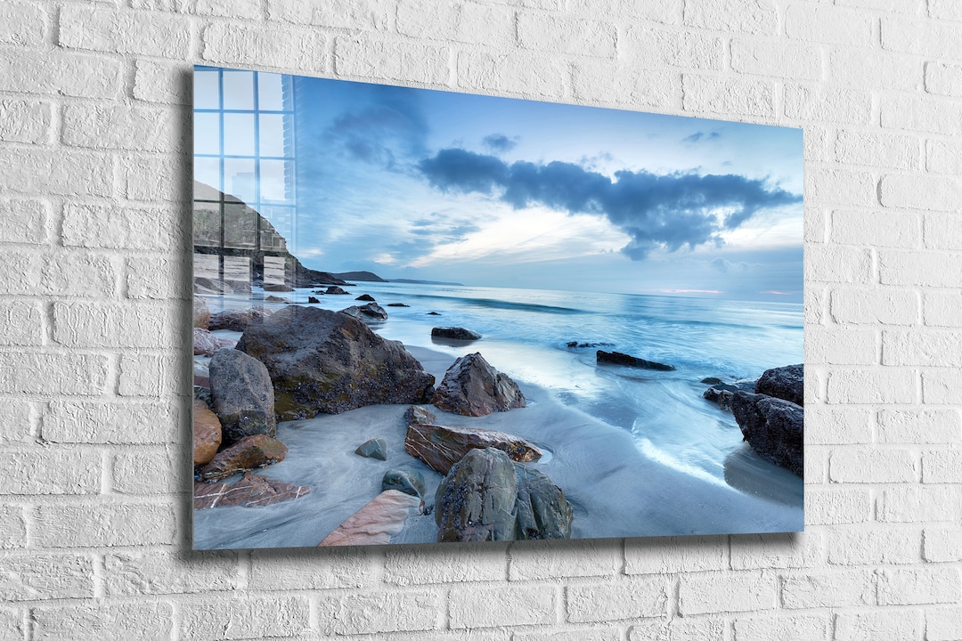 Seashore Tempered Glass Wall Art: Coastal Beach Decor - Etsy