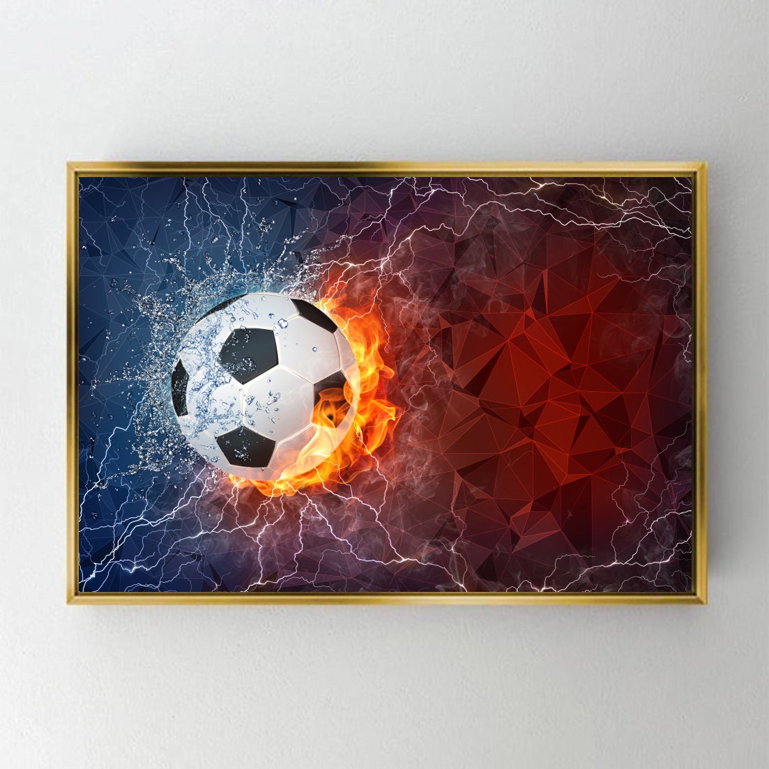 Canvasafdruk voetbal: moderne sportmuurkunst - Etsy België, image size:1103x1103