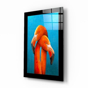 Flamingos Tempered Glass Wall Art: Extra Large Painting
