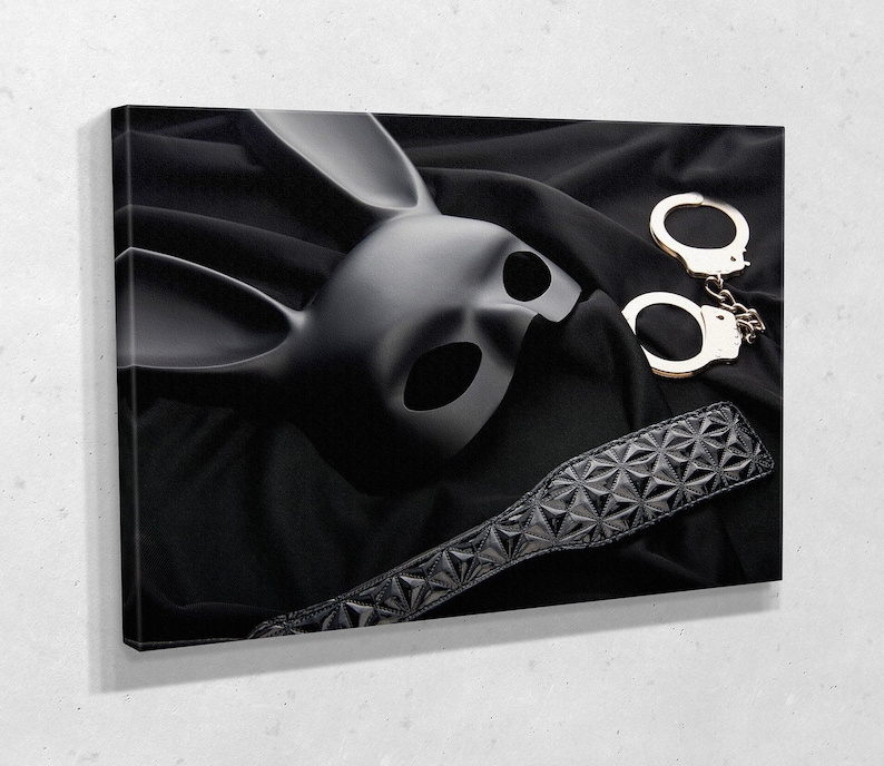 BDSM Sex Toys Print on Canvas , Floating Frame Option, Modern Wall Art, Canvas Wall Art , Extra Large Wall Art 