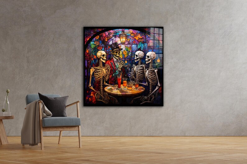 Halloween Gathering Tempered Glass Wall Art / Acrylic Glass Art