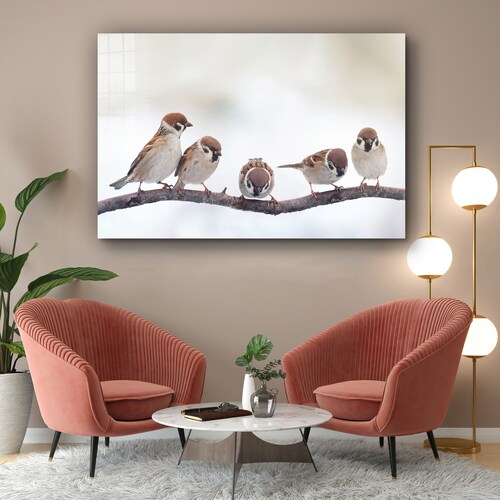 Birds Tempered Glass Printing Wall shops Art , Natural And Vivid Wall Decor , Modern Wall Art, Extra Large Wall Art