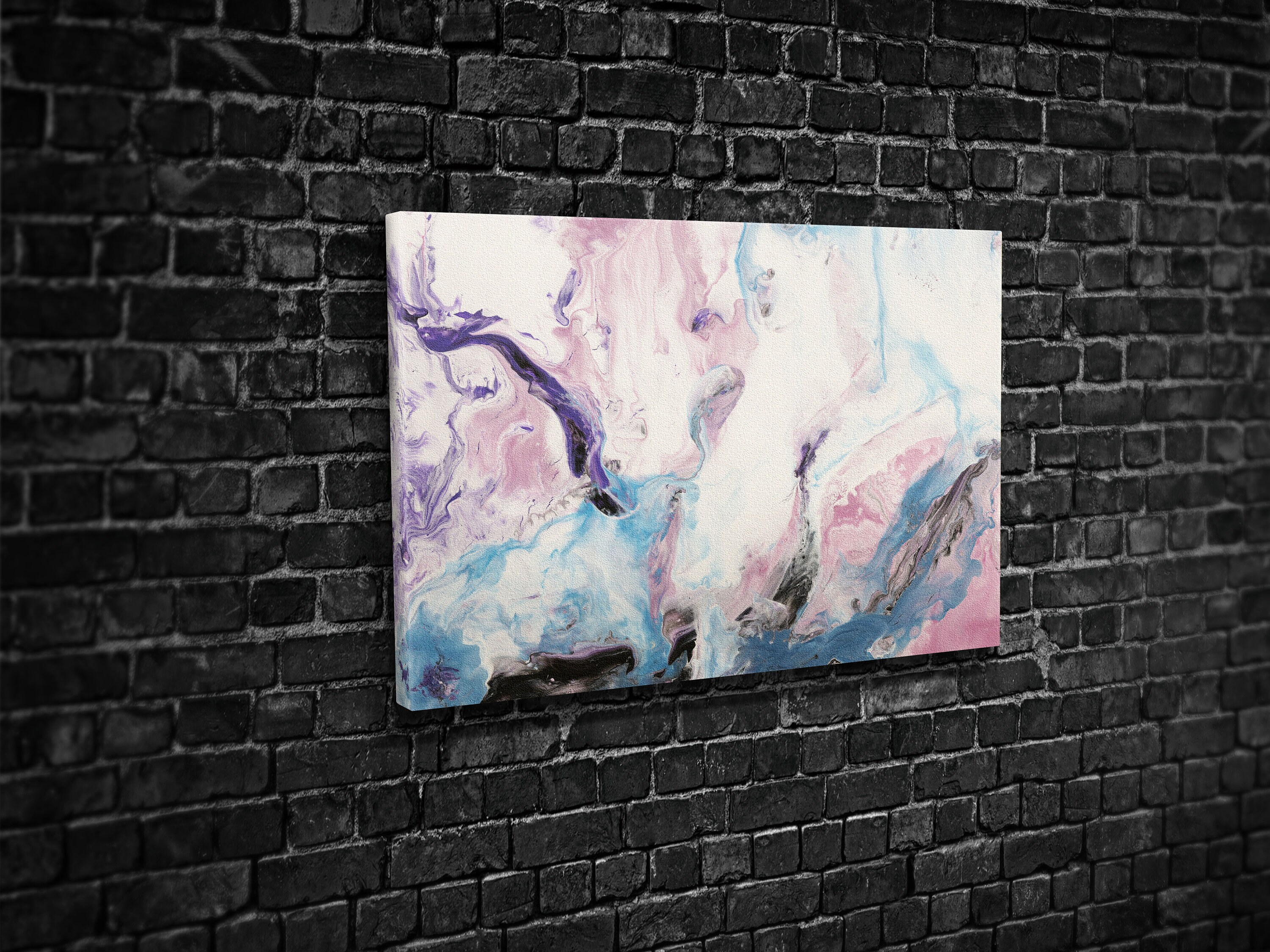 Abstract Art Print on Canvas Floating Frame Option Modern Etsy