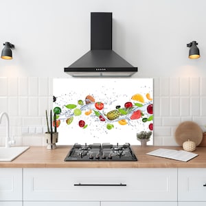 Gift Kitchen Decor-Fruits Backsplash-Chopping Board-Tempered Glass Backsplash -Kitchen Wall Decor-Kitchen Decor Gift-Handmade Gifts
