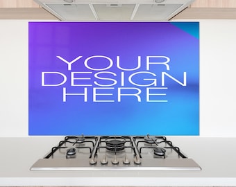 Custom Print on Kitchen Decor / Kitchen Backsplash / Chopping Board / Tempered Glass Backsplash Design / Kitchen Wall Decor