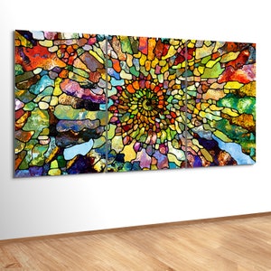 Abstract Tempered Glass Wall Art: Mega Size 3-Panel Decor
