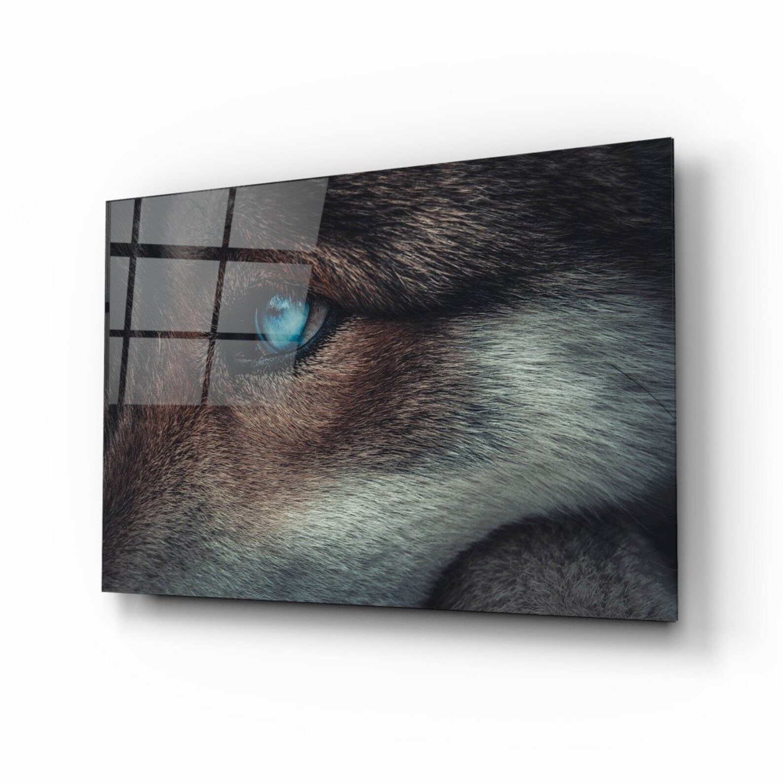Wolf Tempered Glass Printing Wall Art Natural And Vivid Wall | Etsy