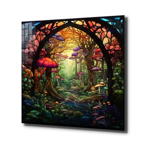Tempered Glass Wall Art/Stained Wall Art/Fantasy Wall Decor/Large Wall Art/Stained Fantasy Forest Window Decor /Personalized Home Decor