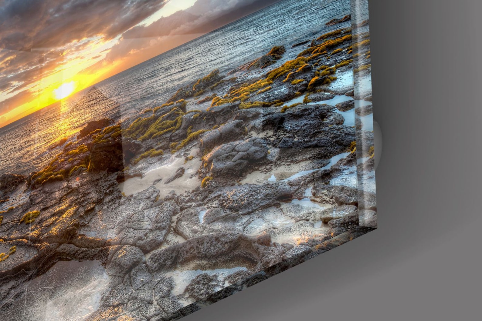 Sunset at the Sea Tempered Glass Printing Wall Art Natural Etsy