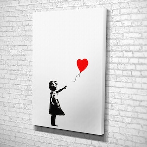 Banksy Red Balloon Girl Canvas Print - Modern Floating Frame Wall Art