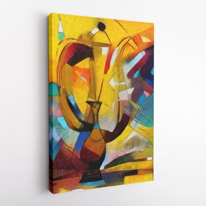 Abstract Cubic Style  Print on Canvas , Floating Frame Option, Modern Wall Art, Canvas Wall Set , Extra Large Wall Art