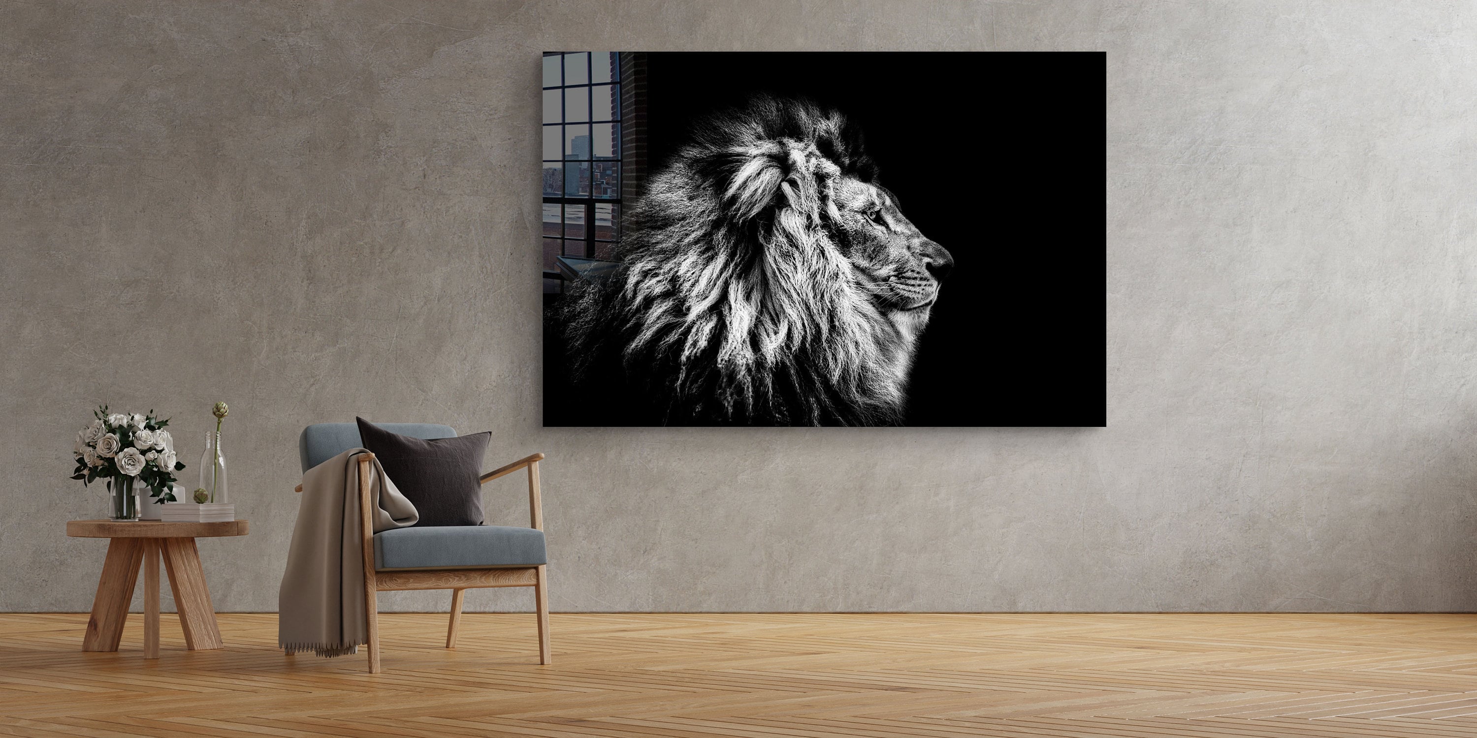 Lion Tempered Glass Printing Wall Art Natural and Vivid Wall | Etsy