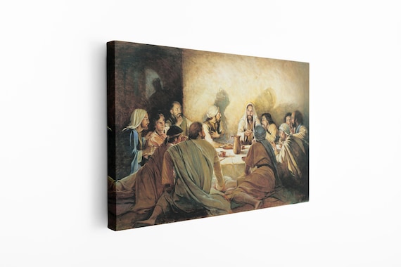 [Großes Lob] The Last Supper , Jesus Etsy , on Frame Floating Christ Canvas Large - Option, Wall Extra Canvas Art Print