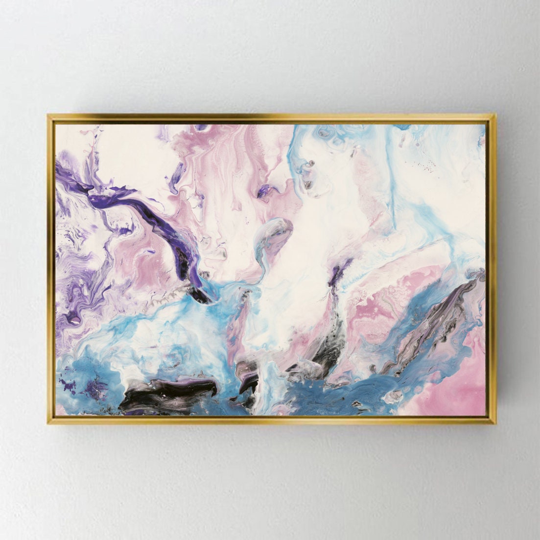 Abstract Art Print on Canvas Floating Frame Option Modern Etsy