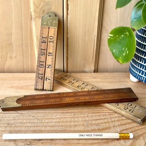 Vintage Folding Boxwood Ruler