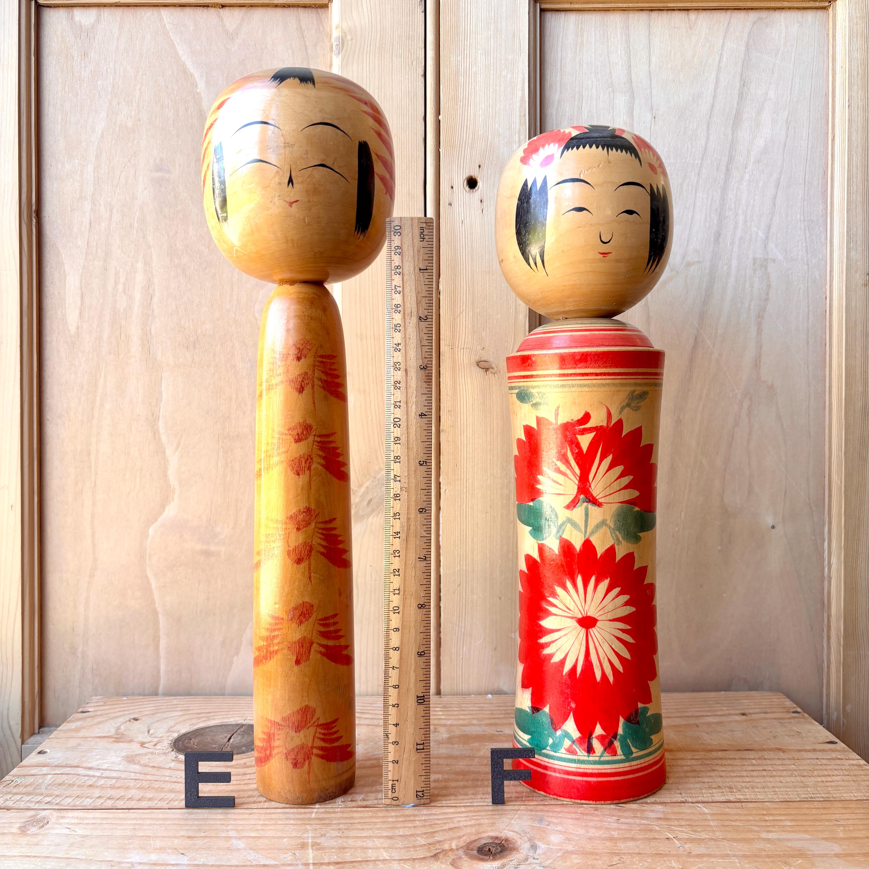 Vintage Japanese Kokeshi dolls, Japanese wooden Kokeshi