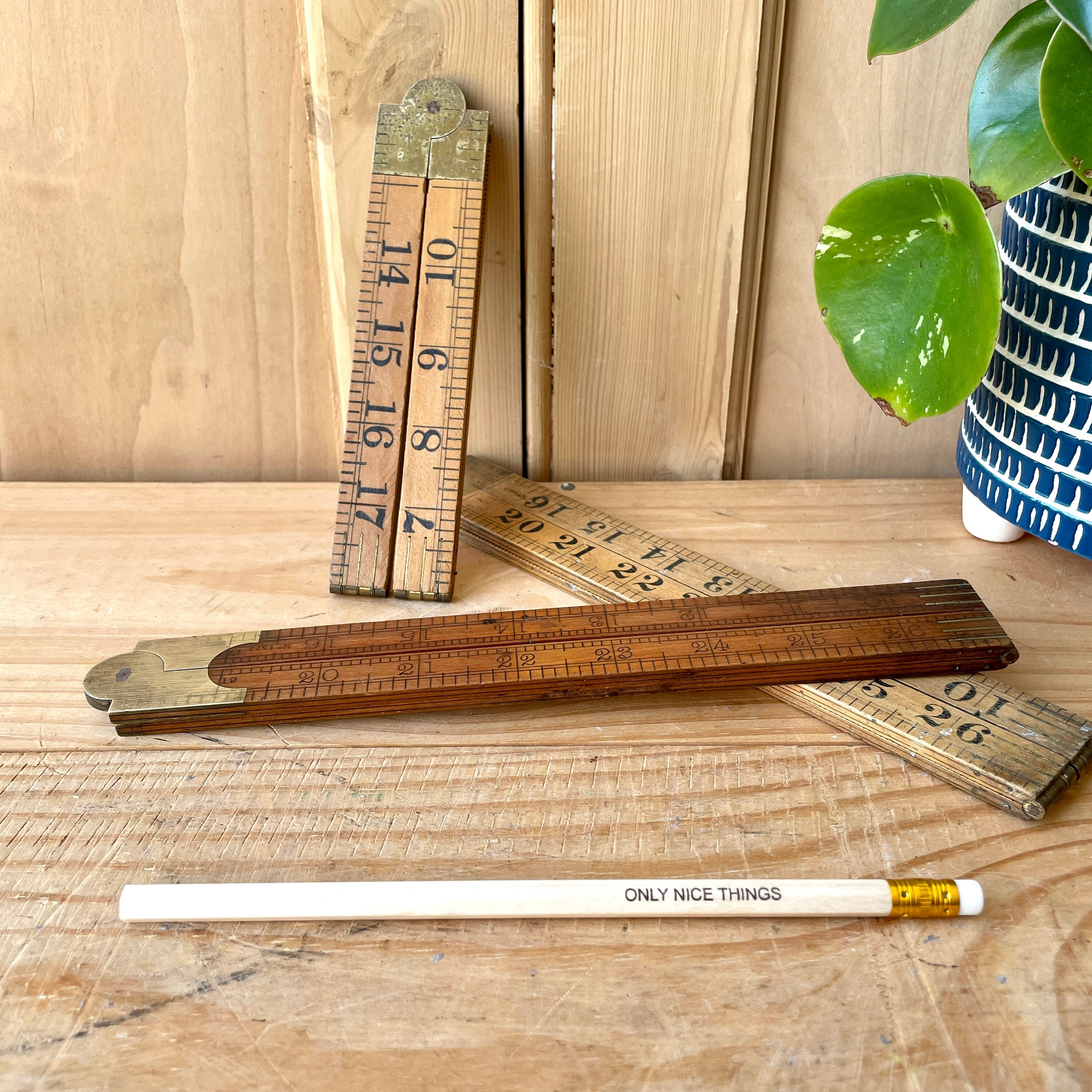 Vintage Wooden Rulers Reliable Electric Service Solid Wood Ruler