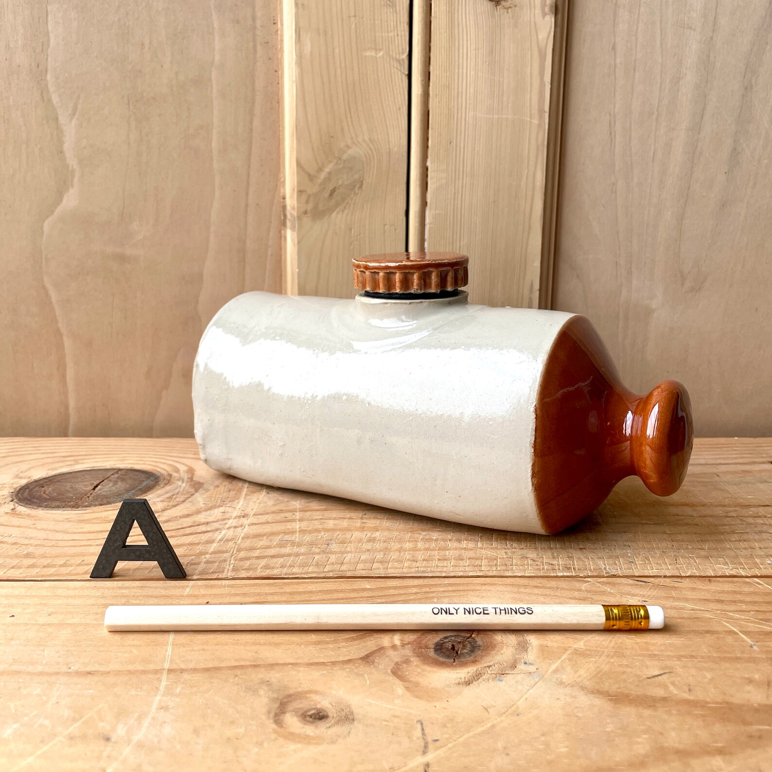 Vintage Stone Hot Water Bottle Antique Stoneware Hot Water Etsy