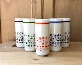 Vintage Milk Glass Cigar Container, Milk Glass Vase, Skinny Jar, Skinny Vase