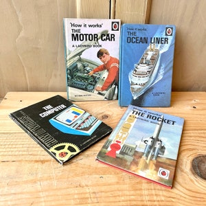 Vintage Early Ladybird Books, Series 654 Books 1, 2, 8 and 10 &quot;How it Works&quot; sold as a set, collectable books, childrens books,