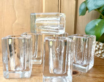 Set of Six Vintage Icehotel Crystal Shot Glasses | Icehotel Jukkasjärvi Handmade Crystal Shot Glasses | Collectable barware