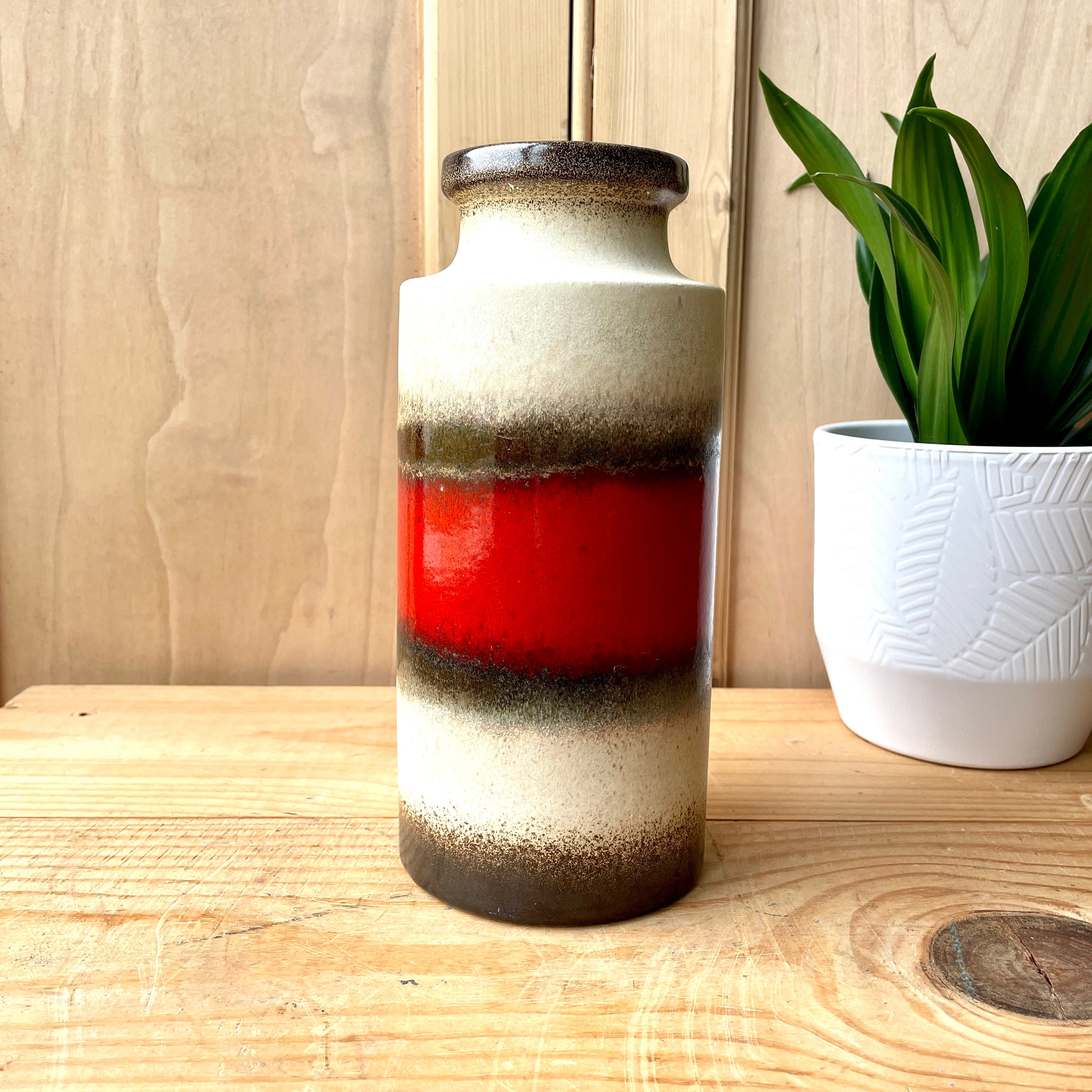 West German Scheurich 203-22 Vase | Fat Lava Vase Cream and