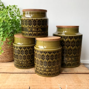Green Hornsea Heirloom Storage Jars, Hornsea Cannisters, Kitchen Storage, Sustainable Storage