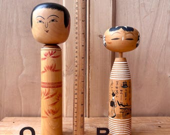 ヴィンテージの日本のこけし人形|日本の木製こけし人形|オリジナルの ヴィンテージの日本のこけし人形|日本の木製こけし人形|オリジナルの