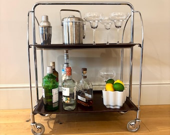 Vintage Bremshey & Co Gerlinol “Dinette” Folding Drinks / Serving Trolley | Mid Century Drinks Trolley