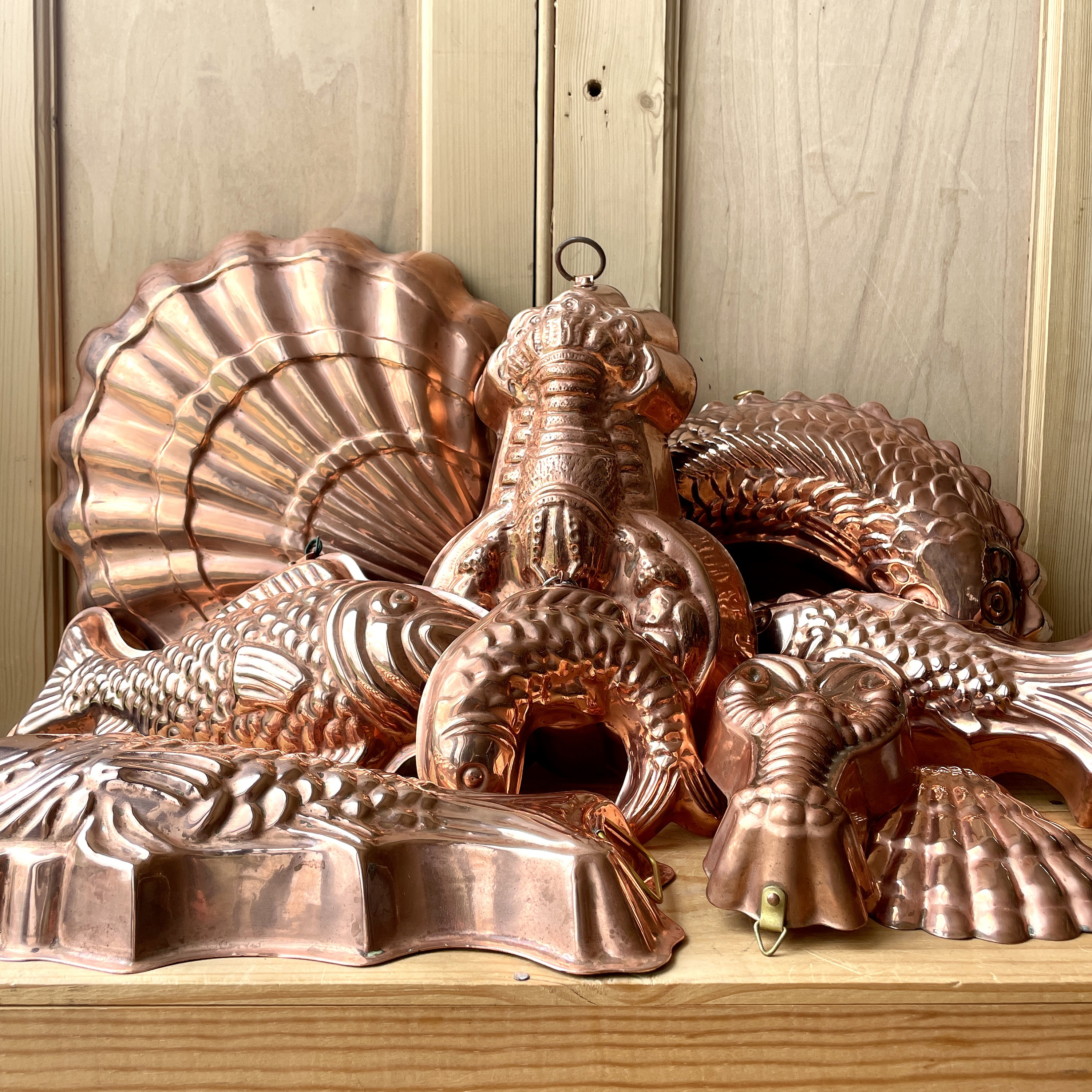 Vintage Copper Molds, French Copper Molds, Terrine Molds, Kitchen