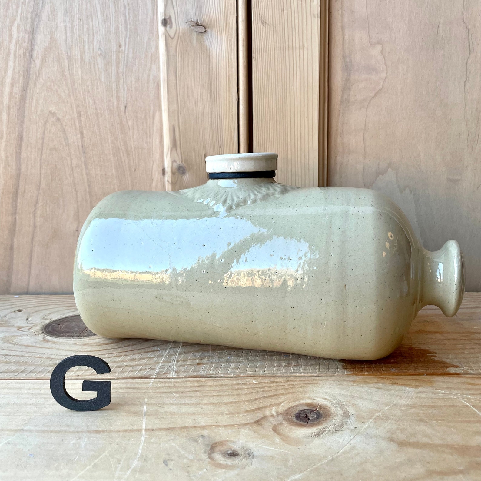 Vintage Stone Hot Water Bottle Antique Stoneware Hot Water Etsy