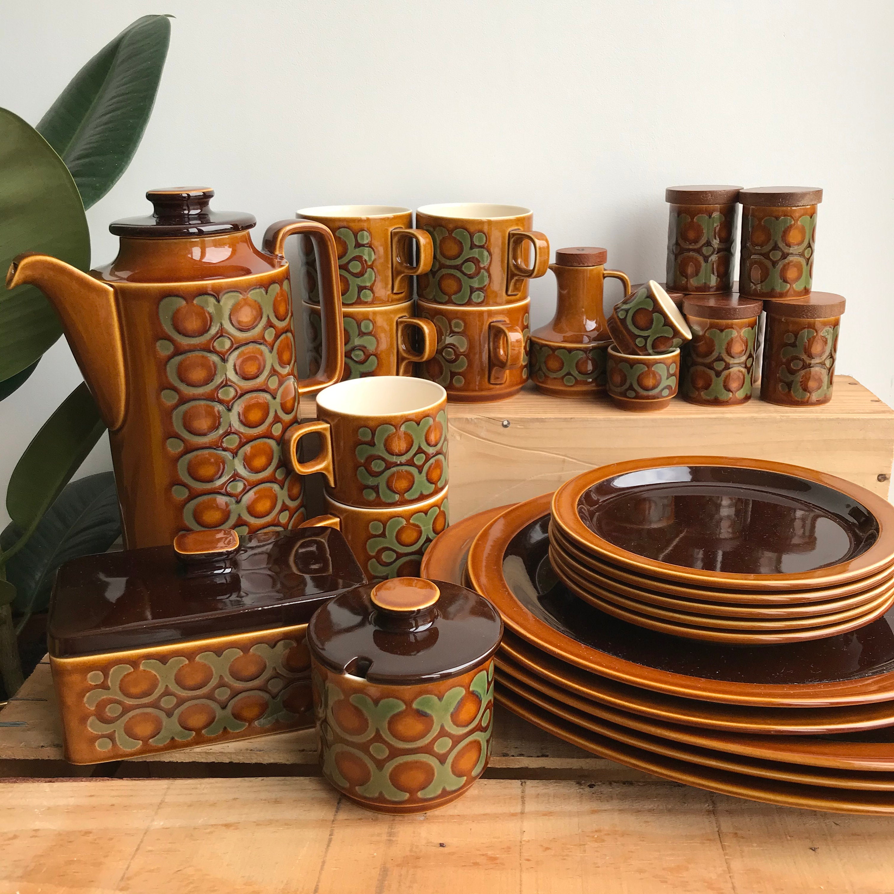 Vintage Hornsea Bronte Tableware, Retro Table ware, herb