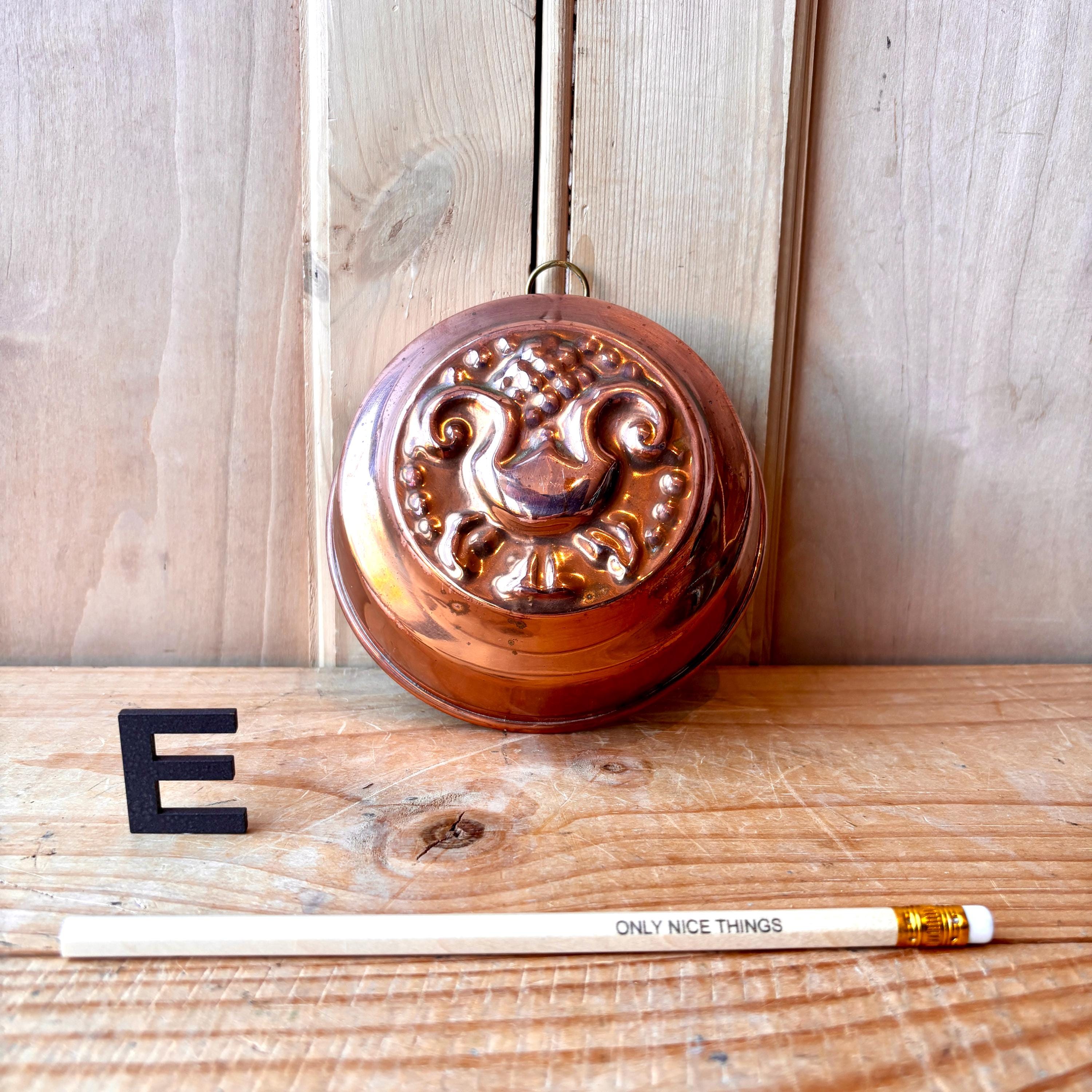 Vintage Copper Molds, Fruit Bowl, Blancmange Pudding Mold, Kitchen